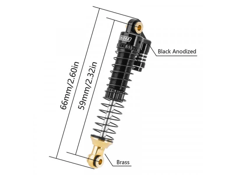 59MM LANGE ALU OLIE SCHOKBREKERS VOOR TRX4M 1/18