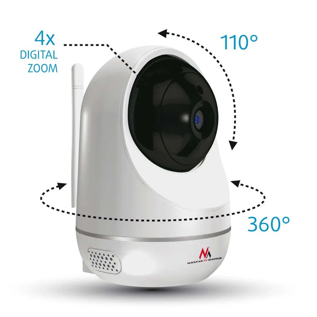 SLIMME WIFI CAMERA  360 GRADEN  ZOOM  BABYFOON  INFRAROOD
